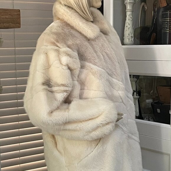 Women Beautiful Shadow Authentic Mink Fur 3/4 Coat Sz 10-12 - Picture 5 of 9
